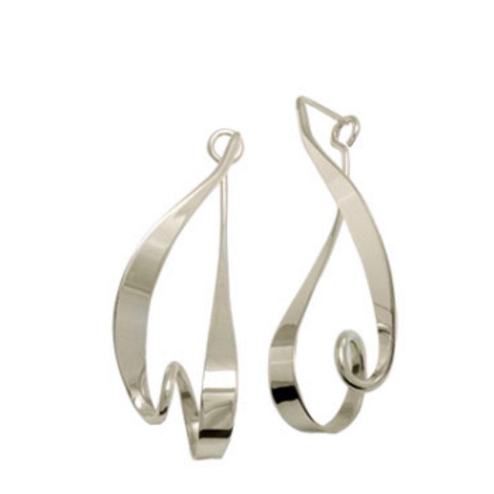Ed Levin sterling silver Kinetic design earrings.